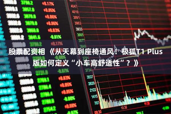 股票配资相 《从天幕到座椅通风!极狐T1 Plus版如何定义“小车高舒适性”?》