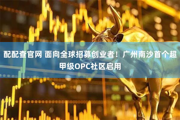 配配查官网 面向全球招募创业者!广州南沙首个超甲级OPC社区启用